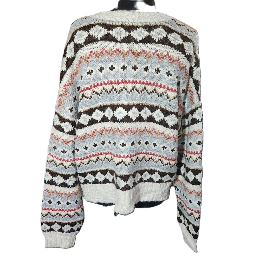 American Eagle Cream Knit V Neck Cardigan Medium - Picture 10 of 14
